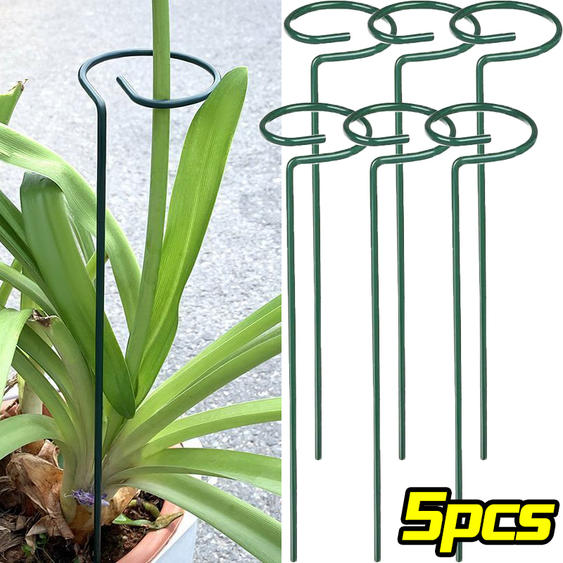 Plant Support Stake - 1/10pcs Garden สนับสนุน Stake แหวนโลหะ SINGLE