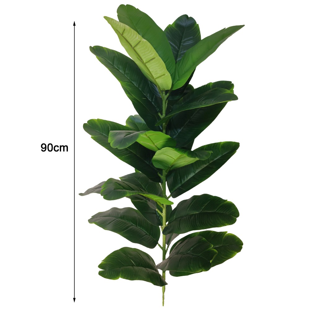 Fiddle Leaf Fig - ต้นไทรพลาสติกสีเขียวขนาดใหญ่ 23 ใบ ใบไทรปลอมขนาดใหญ่ กิ่งต้นมอนสเตอร่า