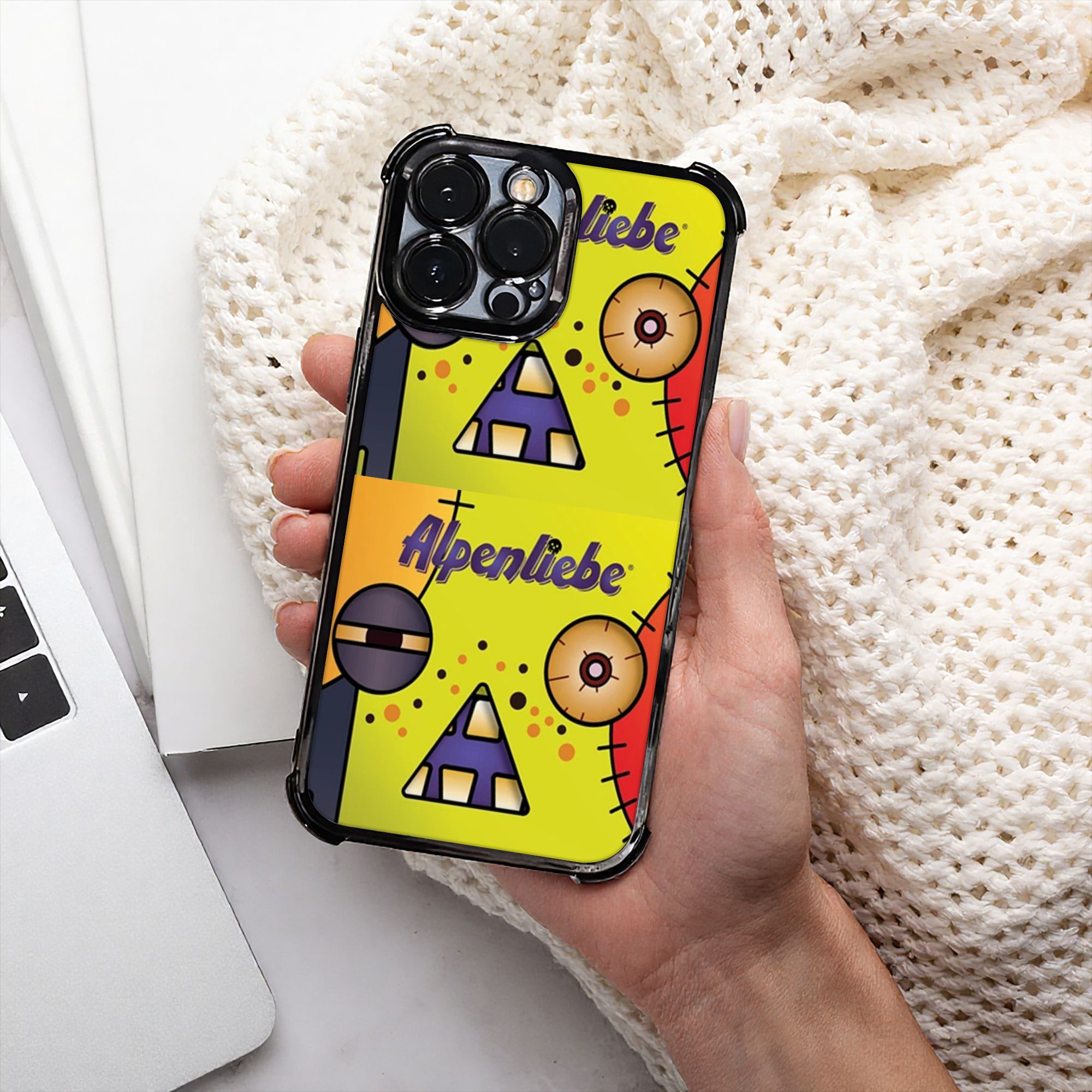 Monstera - เคสโทรศัพท์ลายการ์ตูนมอนสเตอร์ฮาโลวีน เคสโทรศัพท์ A-Alpenliebee กระบวนการเคลือบด้วยไฟฟ้าสำหรับไอโฟนรุ่นต่างๆ