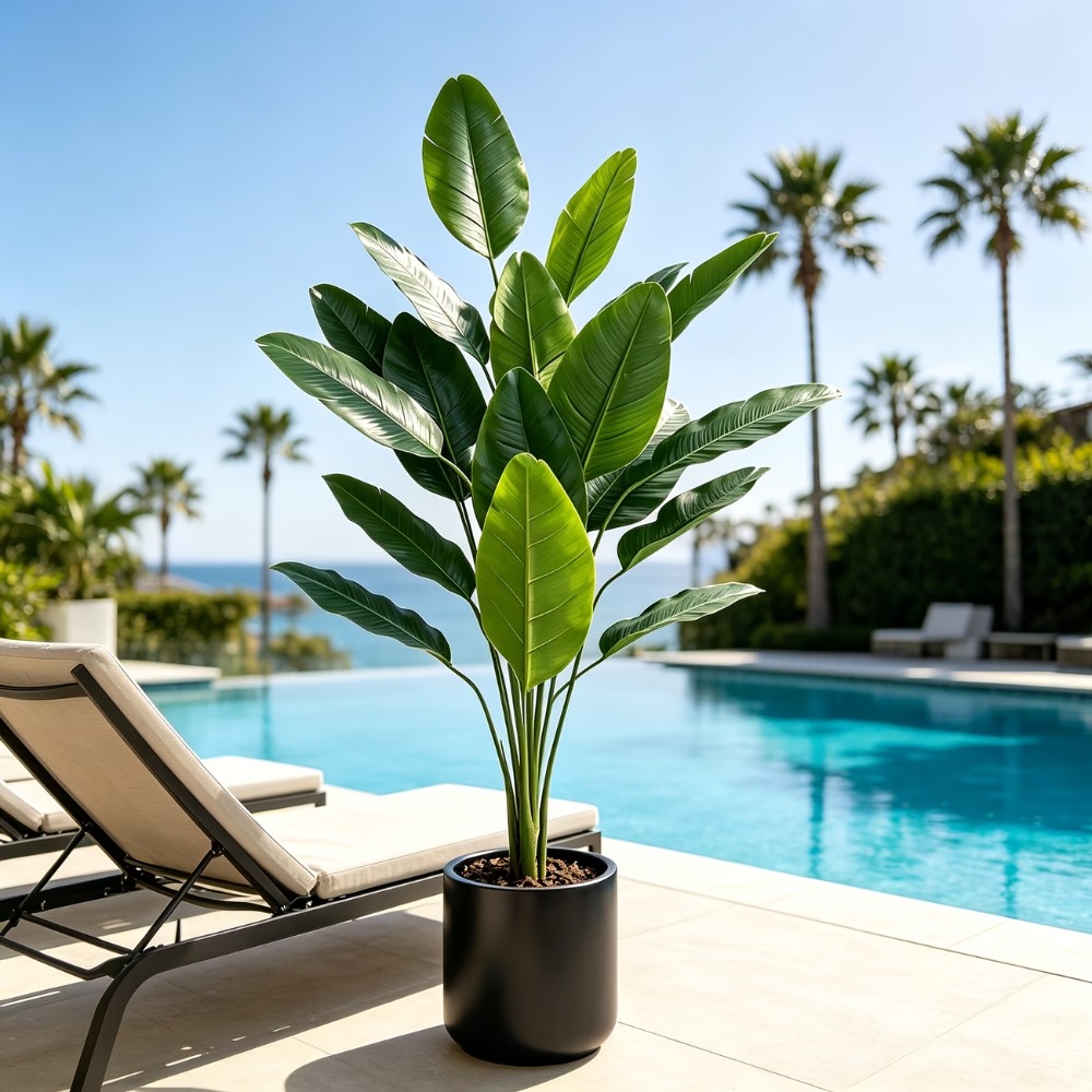 Fiddle Leaf Fig - ต้นกล้วยประดิษฐ์ขนาดใหญ่ 105 ซม. 1 ต้น พร้อมใบ