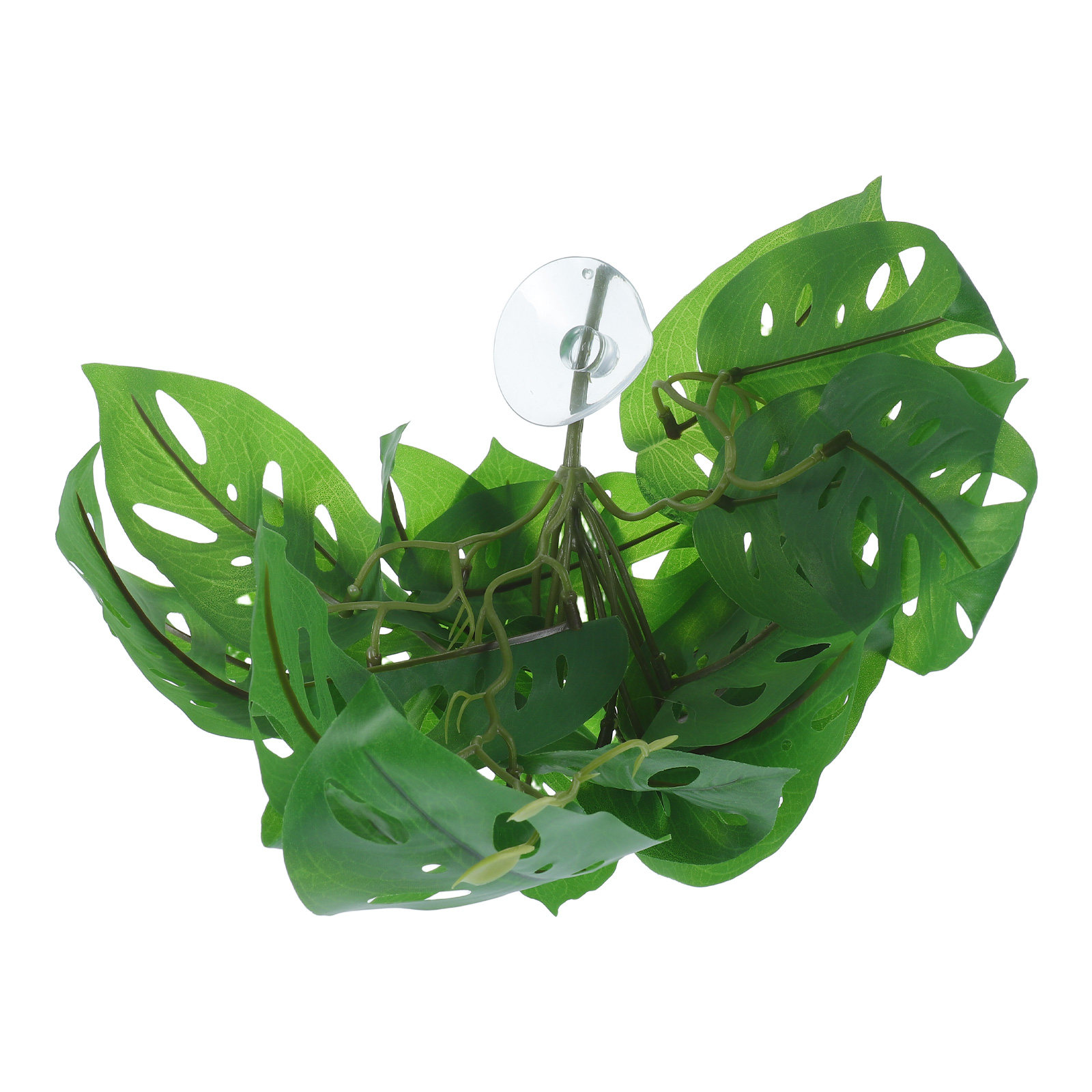 Snake Plant - ของตกแต่งตู้สัตว์เลื้อยคลาน ต้นไม้เทียมแบบมีถ้วยดูด สมจริง สำหรับตู้เทอร์ราเรียม พร้อมโครงสำหรับปีน ของตกแต่งตู้งูและกิ้งก่า