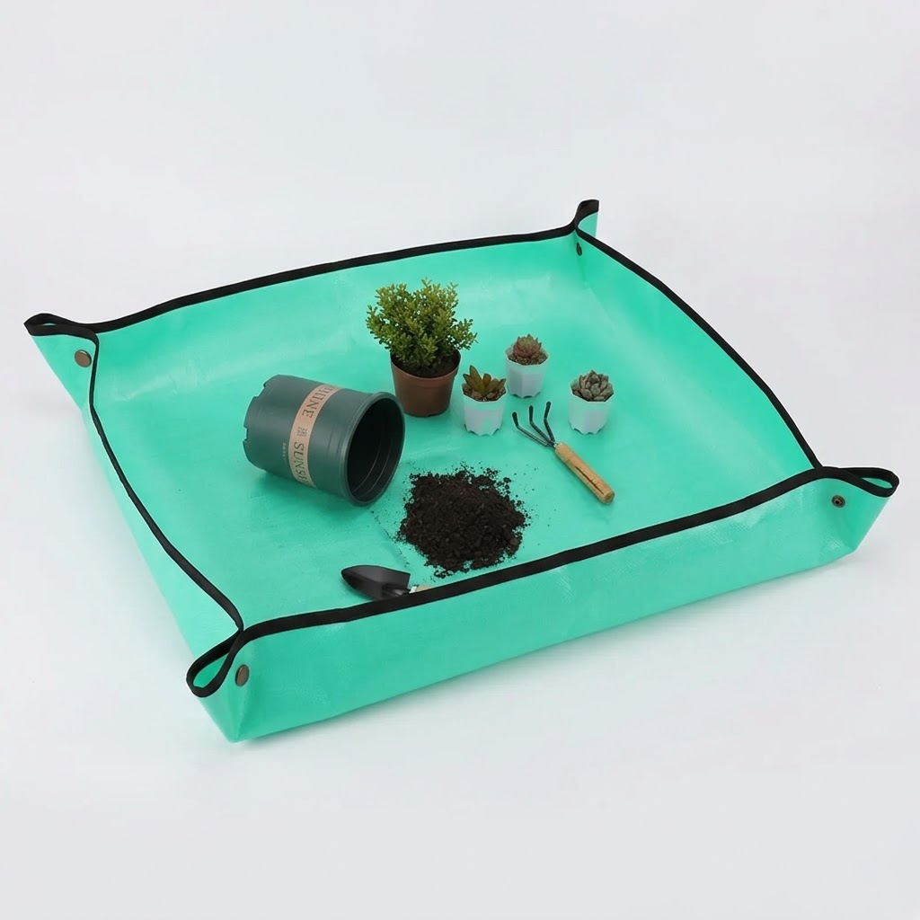 Repotting Mat - แผ่นรองปลูกต้นไม้กันน้ำสำหรับปลูกไม้อวบน้ำในร่ม พกพาสะดวกสำหรับการเปลี่ยนดินและย้ายปลูก ทำความสะอาดง่าย