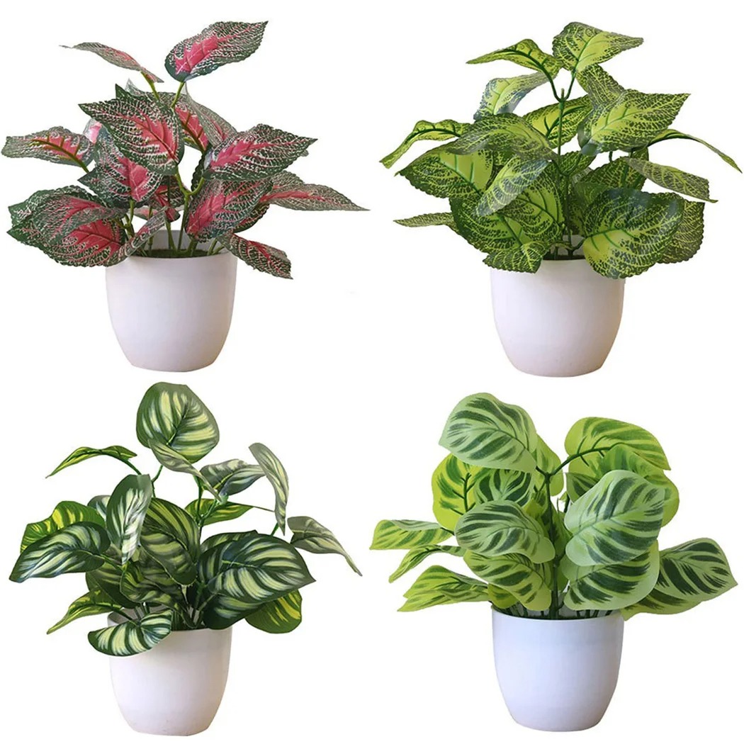 Snake Plant - 1PC ประดิษฐ์ใบพืชหม้อบอนไซปาร์ตี้ Mall Home Desktop Office