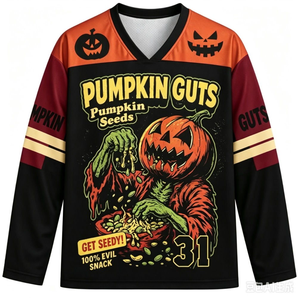 เสื้อคอวีแขนยาวผู้ชาย ลายฟักทอ - Monstera บทวิจารณ์และราคา