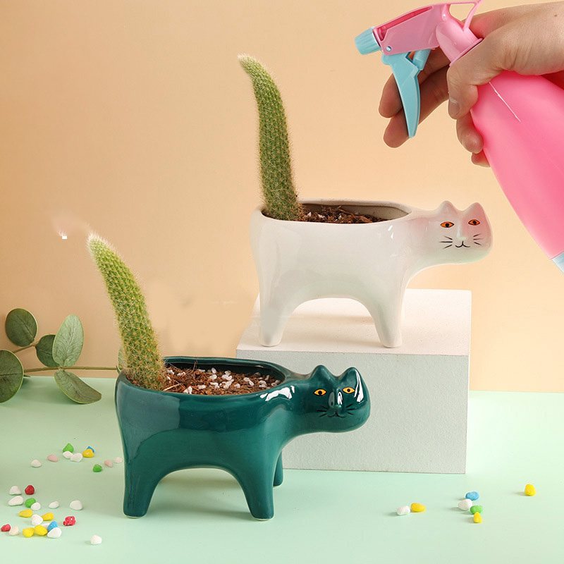 แมวน่ารักเซรามิคสวนดอกไม้หม้อภ - Snake Plant Ceramic บทวิจารณ์และราคา