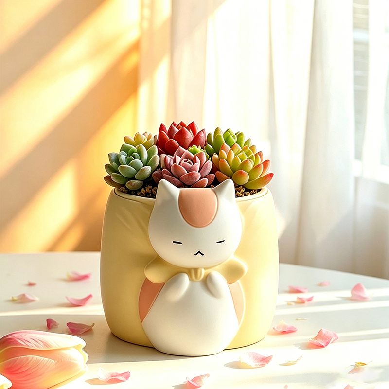 กระถางเรซิ่นรูปแมวนอนหลับอ้วนๆ - Snake Plant Ceramic บทวิจารณ์และราคา