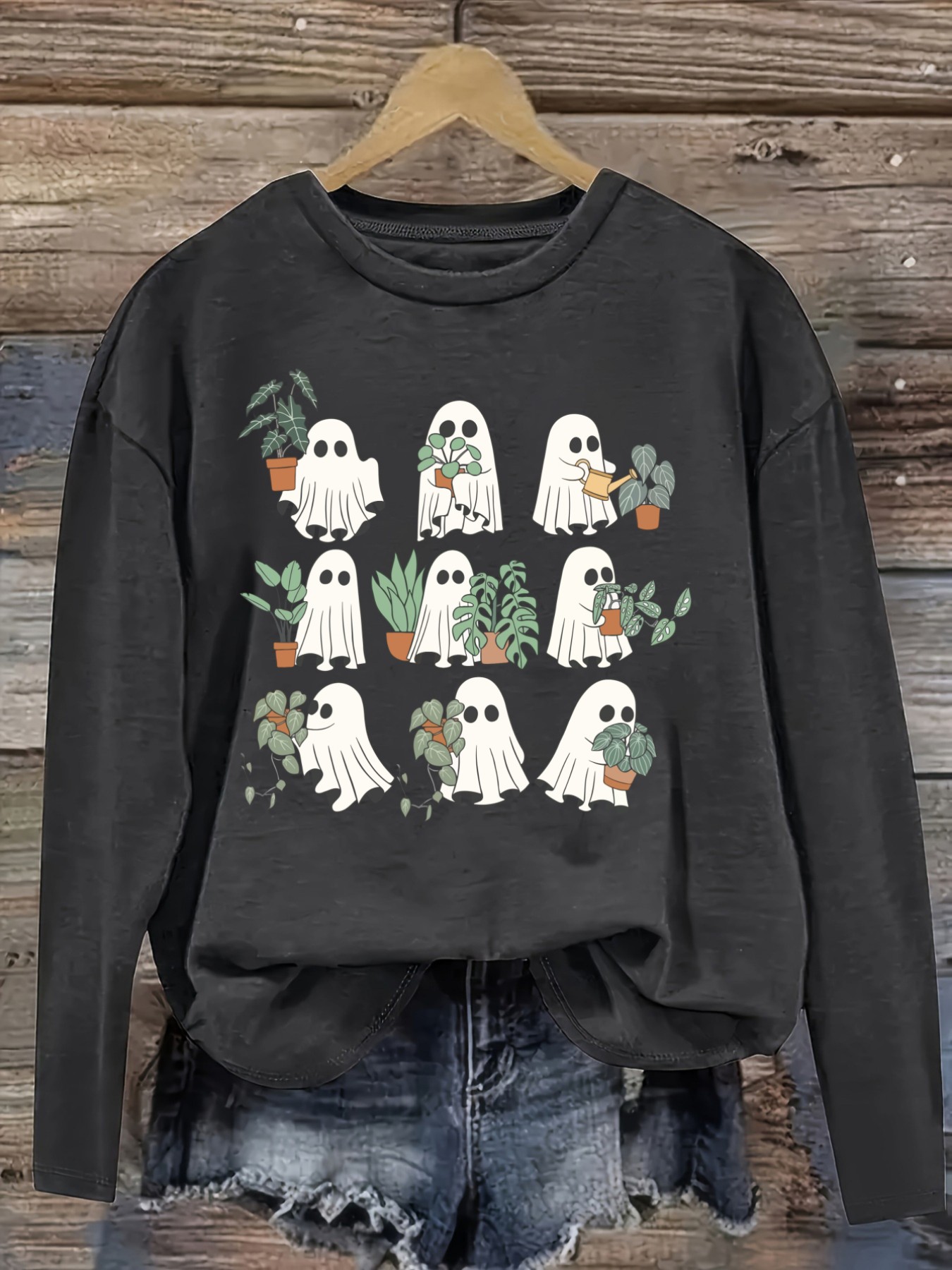 เสื้อยืดแขนยาวคอกลมลำลองสำหรับ - Plant Pot บทวิจารณ์และราคา